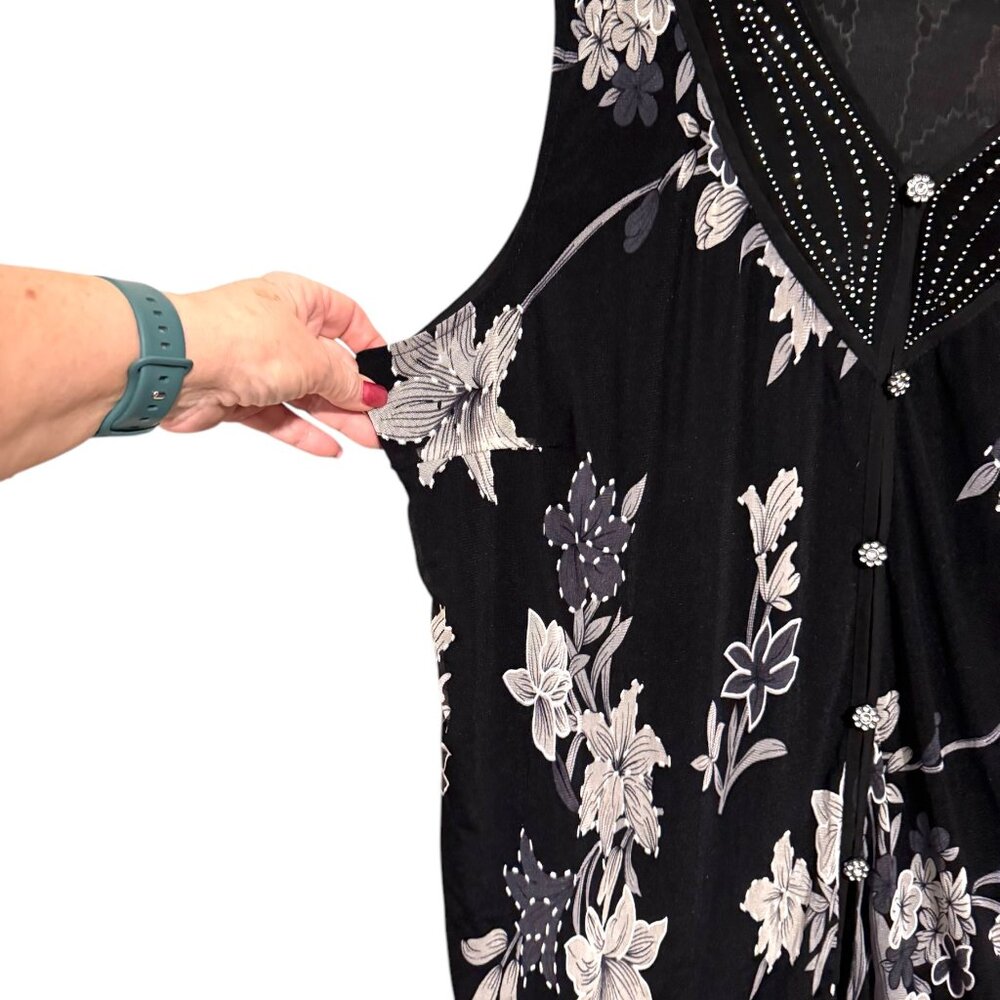 GORGEOUS TOP w/RHINESTONE DETAIL 3X PLUS #Y - Picture 4 of 9